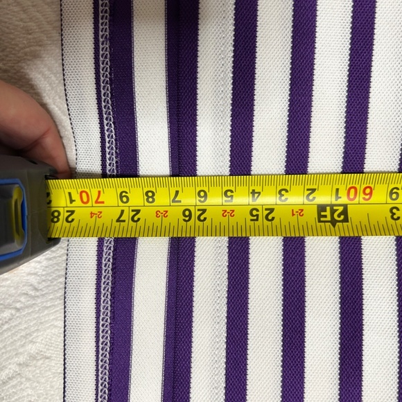 RLX Ralph Lauren Golf Shirt Size Large Purple & White Stripped  READ - Picture 9 of 12